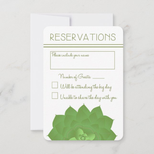 Succulents Wedding Reply Card (Front)
