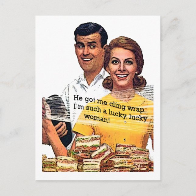 "Such a lucky woman" Postcard (Front)