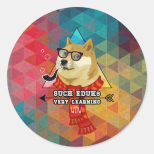 Such Doge Graduation Classic Round Sticker