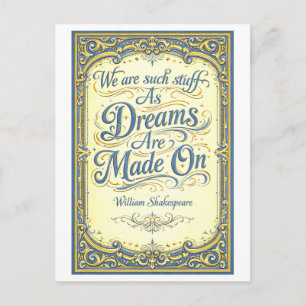 "Such Stuff as Dreams Are Made On" Shakespeare Postcard
