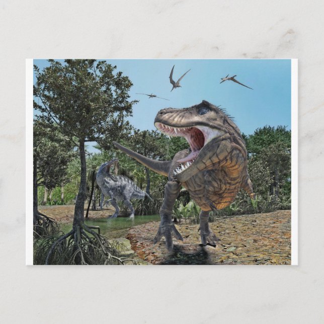 Suchomimus and Tyrannosaurus Meet Postcard (Front)