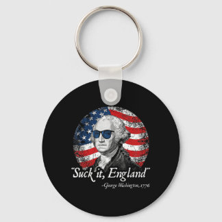 Suck England Funny 4th Of July Founding Father Key Ring