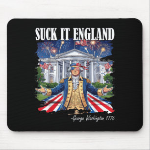 Suck England Funny 4th Of July George Washington Mouse Pad