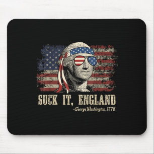 Suck england funny 4th of july george washington mouse pad