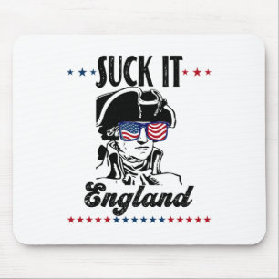 Suck It England Funny 4th Of July - George Washing Mouse Pad