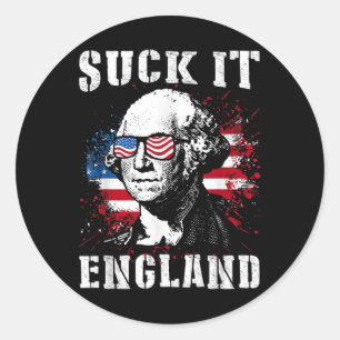 Suck It England Funny 4th Of July Memorial Day Classic Round Sticker