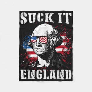 Suck It England Funny 4th Of July Memorial Day  Fleece Blanket