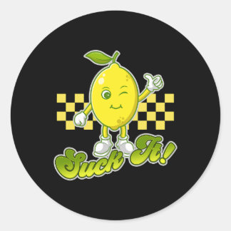 Suck It Green Lime Lemon Love Funny Mexican Party  Classic Round Sticker