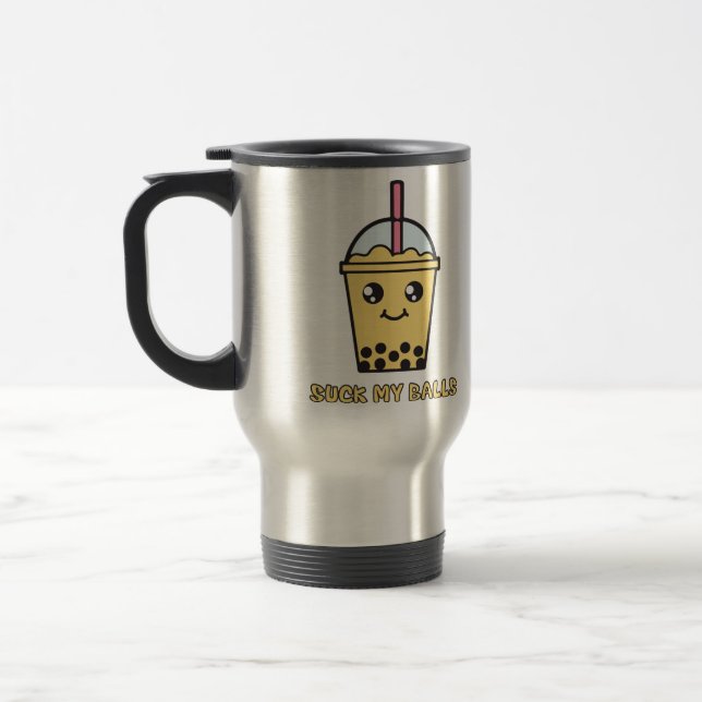 Suck My Balls (Bubble Tea) Travel Mug (Left)