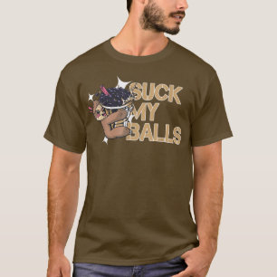 suck my balls sloth boba bubble tea, colourful, fu T-Shirt