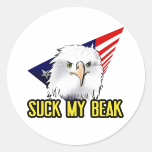 Suck My Beak American Eagle Humour Classic Round Sticker