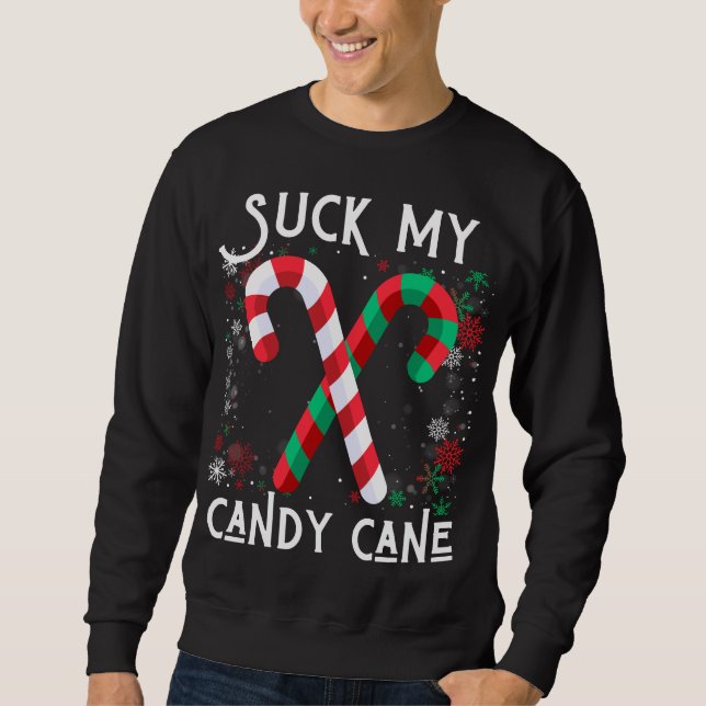 Suck My Candy Cane Ugly Christmas Sweater (Front)