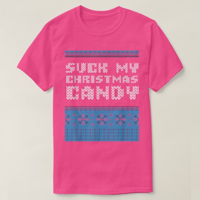 Suck My Christmas Candy Couples Adult Humour Lover T-Shirt (Design Front)