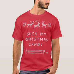 Suck My Christmas Candy Couples Adult Humour Lover T-Shirt
