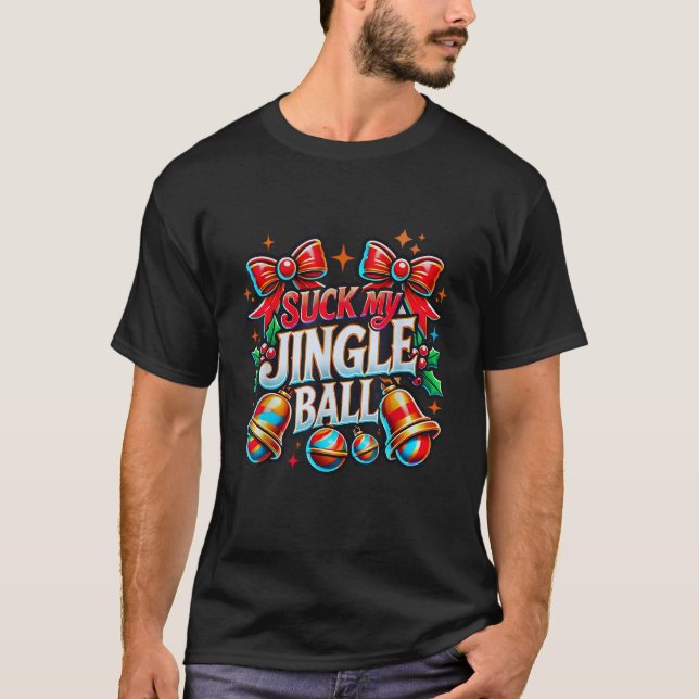 Suck My Jingle Ball Funny Ugly Xmas Sweater  (Front)