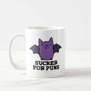 Sucker For Puns Funny Baby Bat Pun Coffee Mug