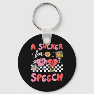 Sucker For Speech Therapy Slp Heart Loving Valenti Key Ring