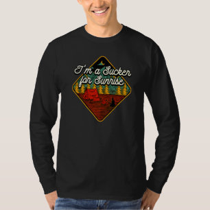 Sucker For Sunrise Summer Camping Tropical Camper T-Shirt