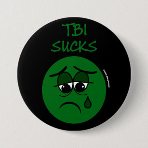 SUCKS...TBI 7.5 CM ROUND BADGE