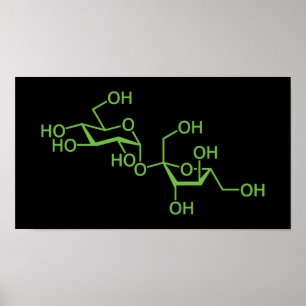 Sucrose Sugar Molecule Chemical Diagram Poster
