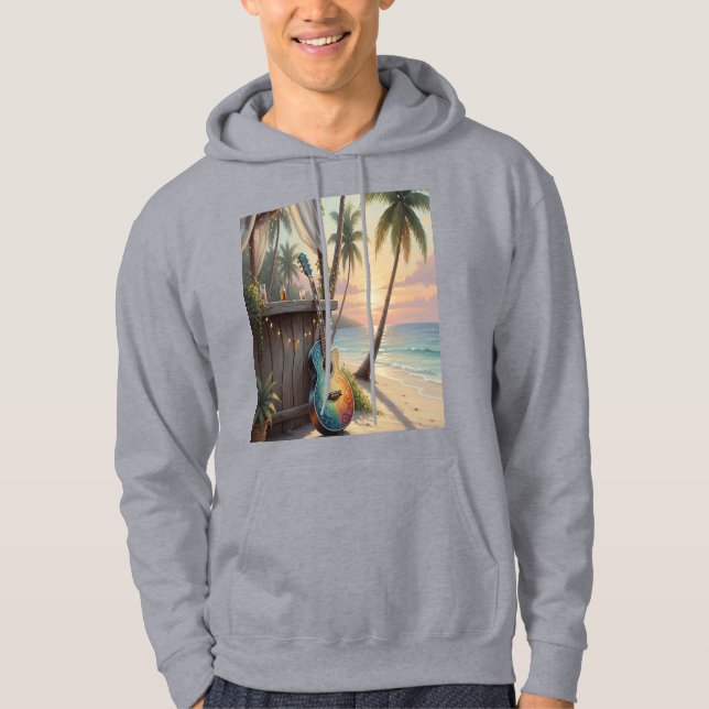 Sudadera guitarra en la playa  hoodie (Front)