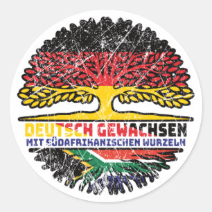 Südafrika Südafrikanisch Deutschland Baum Classic Round Sticker