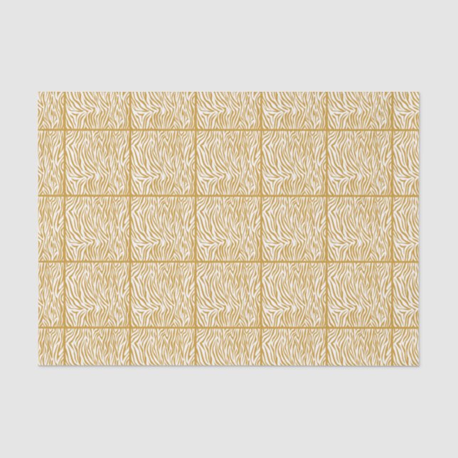 Sudan Brown Safari Zebra, tiled design Tissue Paper (Front)