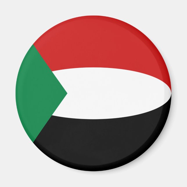 Sudan Fisheye Flag Magnet (Front)