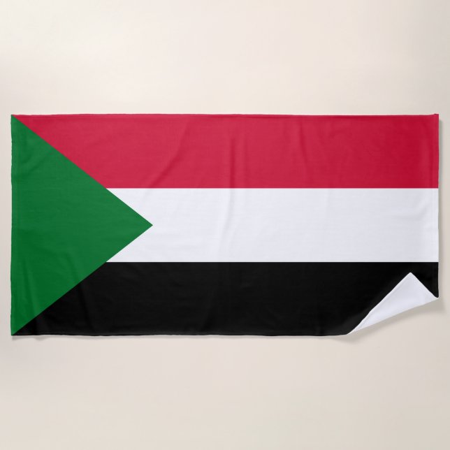 Sudan Flag Beach Towel (Front)