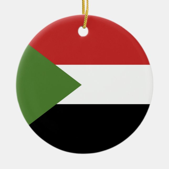 Sudan flag ceramic tree decoration (Front)