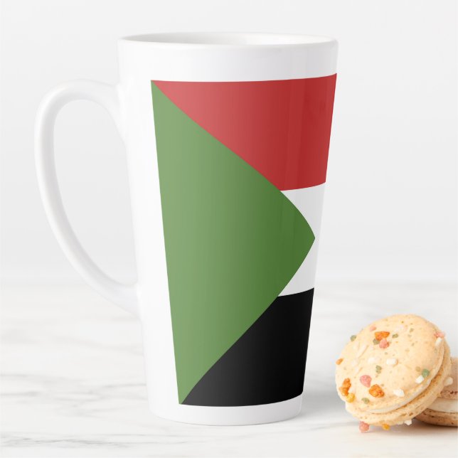 Sudan flag latte mug (In Situ)
