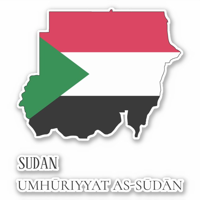 Sudan Flag Map Patriotic (Front)