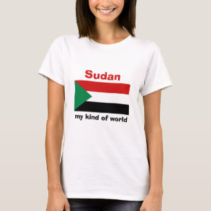 Sudan Flag + Map + Text T-Shirt