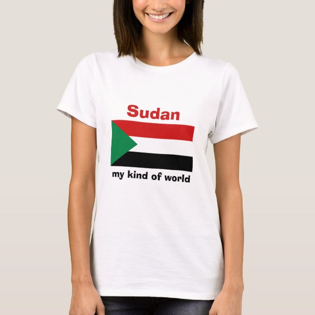 Sudan Flag + Map + Text T-Shirt (Front)