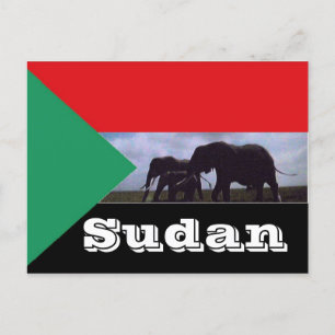 Sudan flag postcard