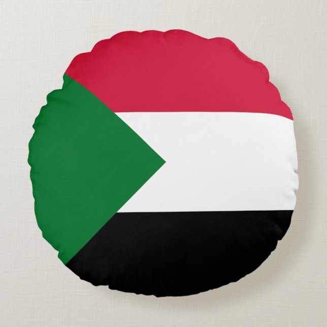 Sudan Flag Round Cushion (Front)