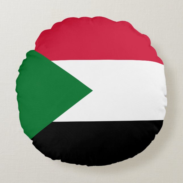 Sudan Flag Round Cushion (Front)