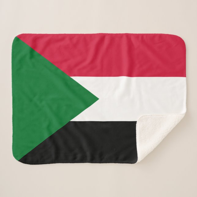 Sudan Flag Sherpa Blanket (Front (Horizontal))