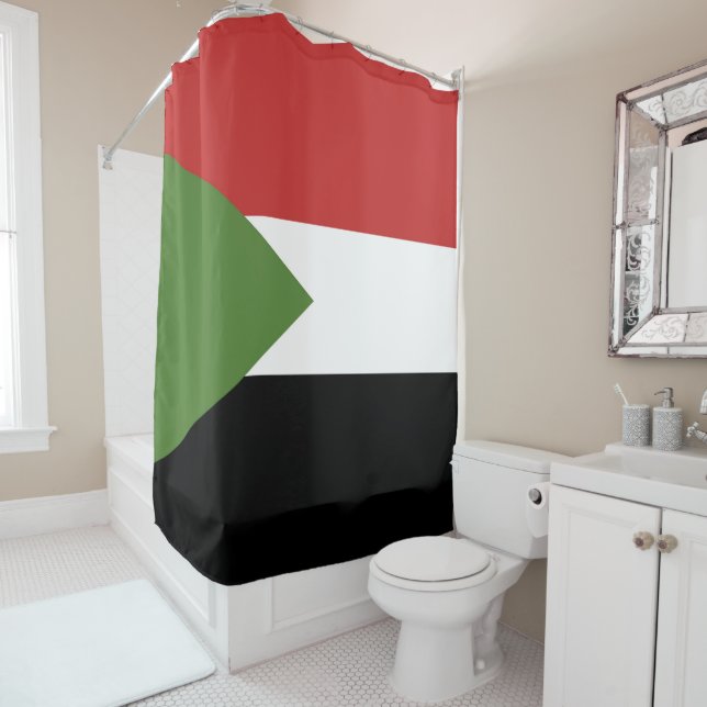 Sudan flag shower curtain (In Situ)