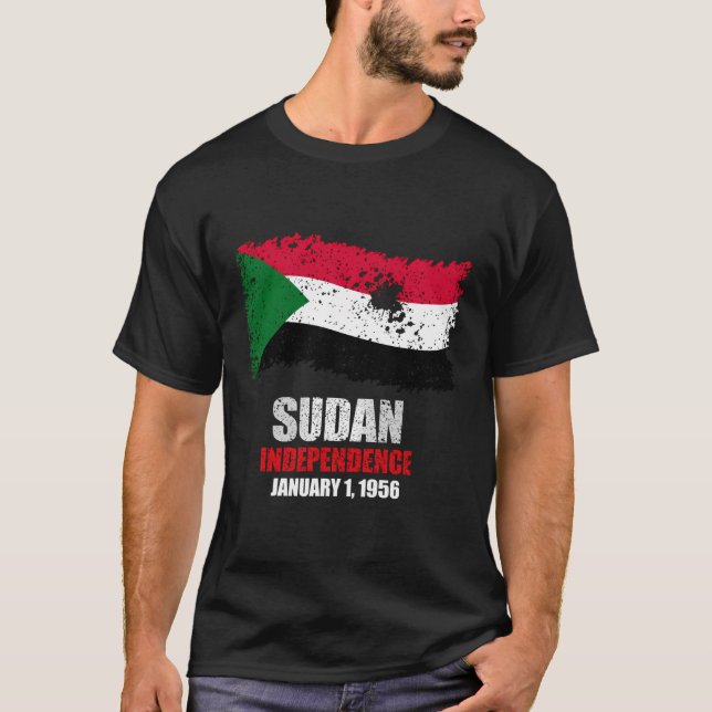 Sudan Flag T Shirt Sudanese Independence (Front)