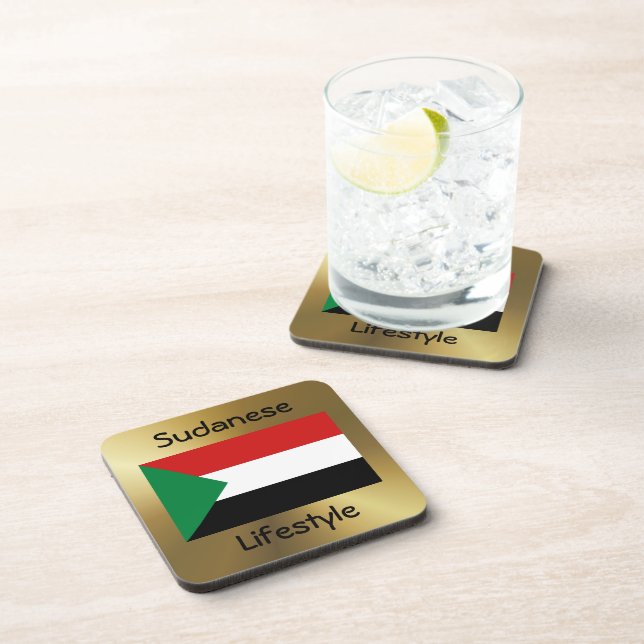 Sudan Flag+Text Coaster (Right Side)