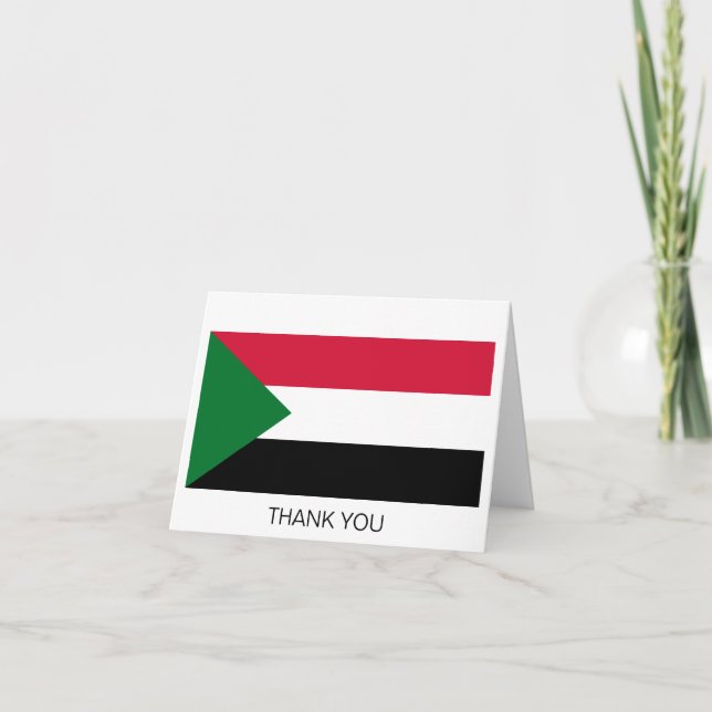 Sudan Flag Thank You Card (Front)