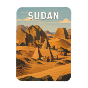 Sudan Illustration Travel Art Vintage Magnet