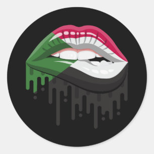 Sudan lips pride root flag classic round sticker