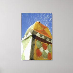 Sudan, North (Nubia), Decorated roof Canvas Print
