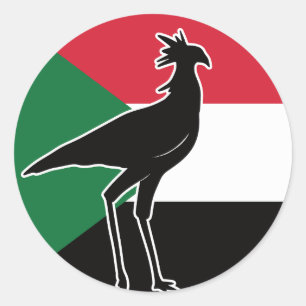 Sudan Secretarybird Secretary bird Sudanese Nation Classic Round Sticker