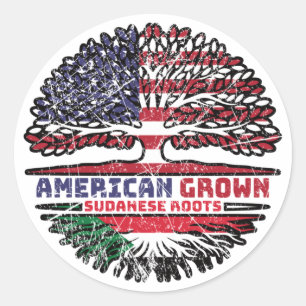 Sudan Sudanese US American USA United States Tree Classic Round Sticker