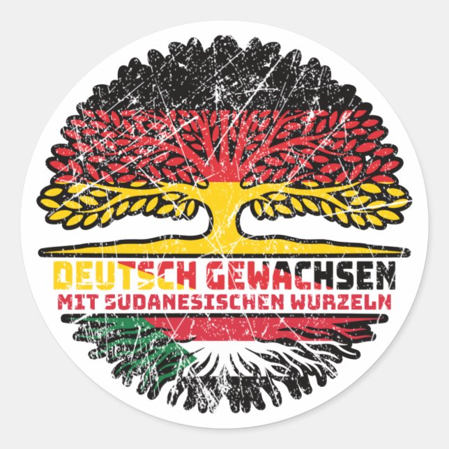 Sudan Sudanesisch Deutsch Deutschland Baum Wurzel Classic Round Sticker (Front)