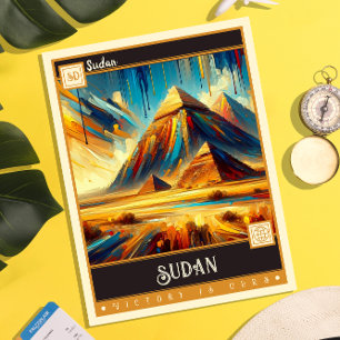 Sudan   Vintage Painting Postcard
