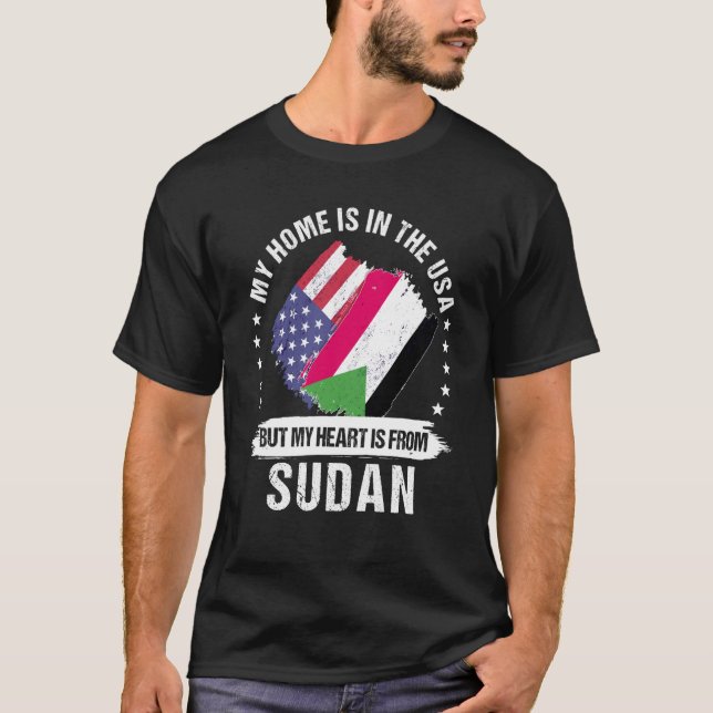 Sudanese American Patriot Grown Proud My Heart is  T-Shirt (Front)